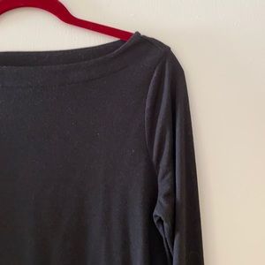 Loft faux layered black and plaid top